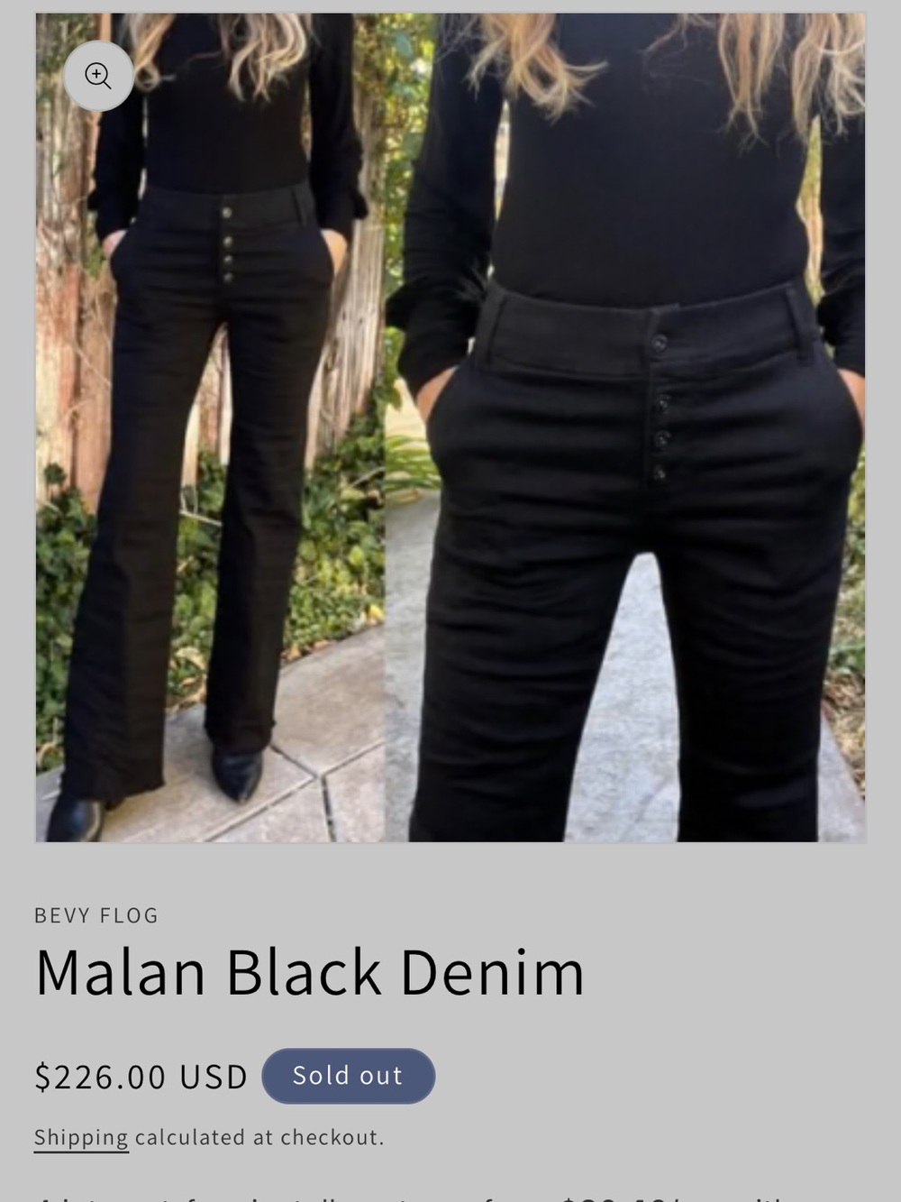 BEVY FLOG Black Flare High-Rise Jeans